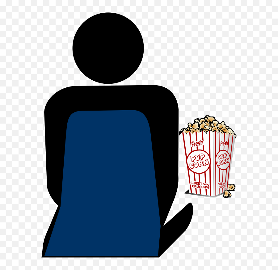 Cinema 2 Person With Popcorn Clipart - Popcorn Clip Art Black Emoji,Popcorn Clipart