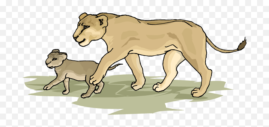 Cub Clipart Lion Cub - Lioness And Baby Clipart Emoji,Cubs Clipart