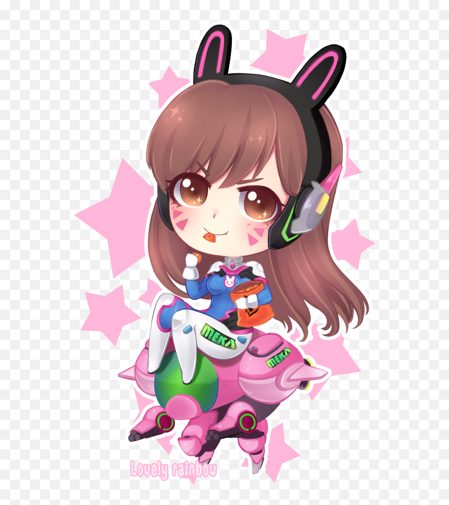 Download Overwatch D - D Va Chibi Png Full Size Png Image Dva Overwatch Chibi Png Emoji,Overwatch Png