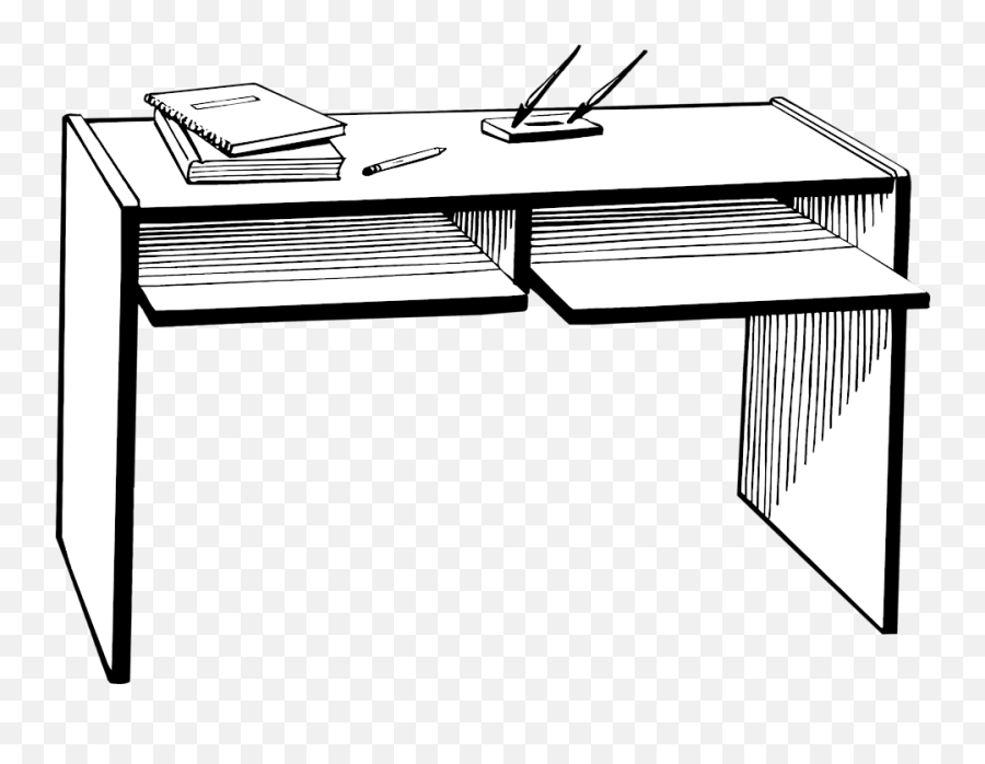 Free Clip Art - Table Clipart Black And White Emoji,Desk Clipart
