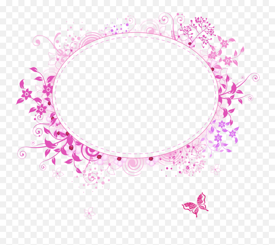 Download Pink Picture Frame Flower - Pink Frame Background Png Emoji,Transparent Picture Frame