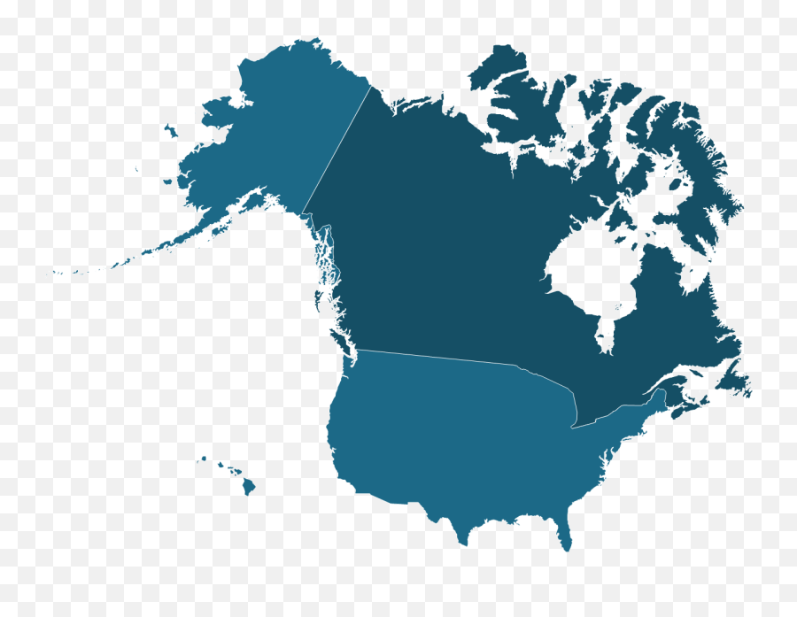 Map Canada Capital City Transparent Png - North America Map Blue Emoji,Usa Map Png