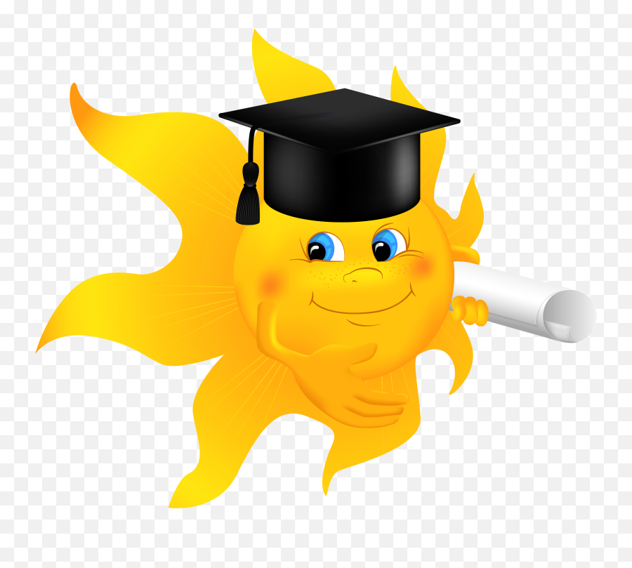 College Clipart Graduation Ceremony - Graduation Sun Emoji,College Clipart