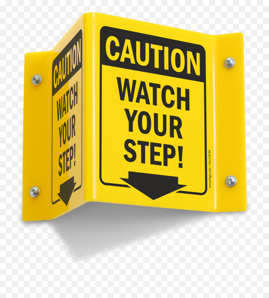 Watch Your Step Projecting Sign Emoji,Double Sided Arrow Png