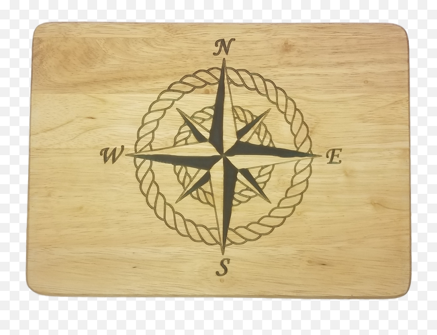 Compass Rose On Gripperwood Series Beech Wood Cutting Board Emoji,Transparent Compass Rose
