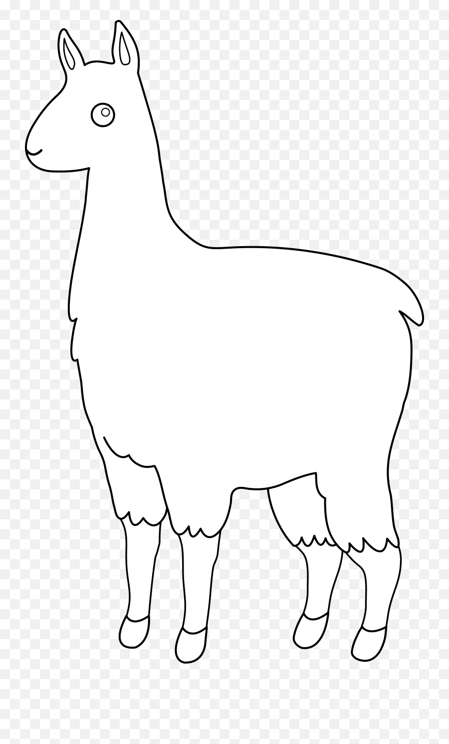 Cute Llama Line Art Free Clip Clipart - Alpacas Template Emoji,Llama Clipart