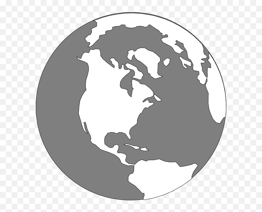 Earth Clip Art - Png Download Full Size Clipart 2025514 Grey Globe Png Emoji,Earth Clipart Black And White
