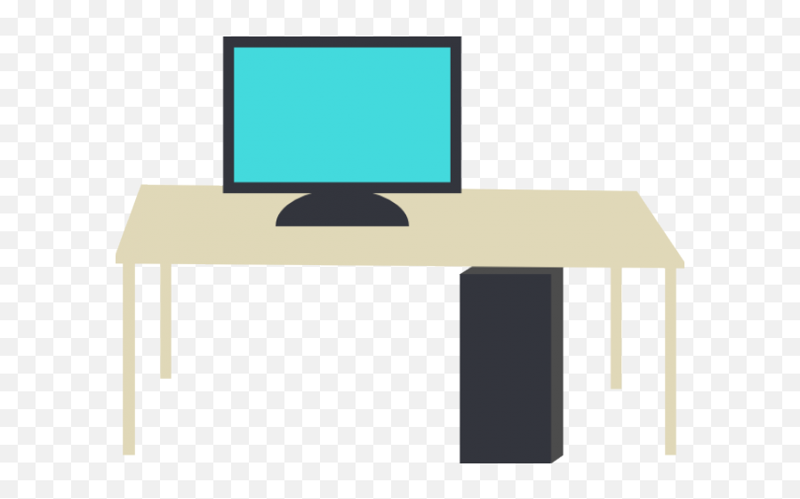 Desk Clipart Small Desk - Pc On Desk Png Emoji,Desk Clipart