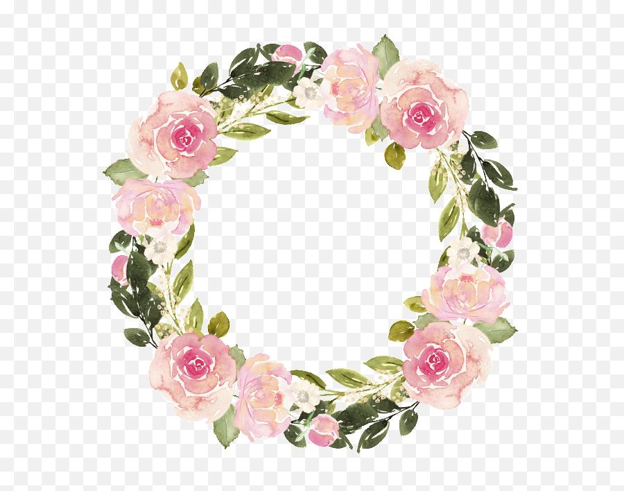 Pink Flower Wreath Png Clipart - Flower Wreath Png Hd Emoji,Flower Wreath Clipart