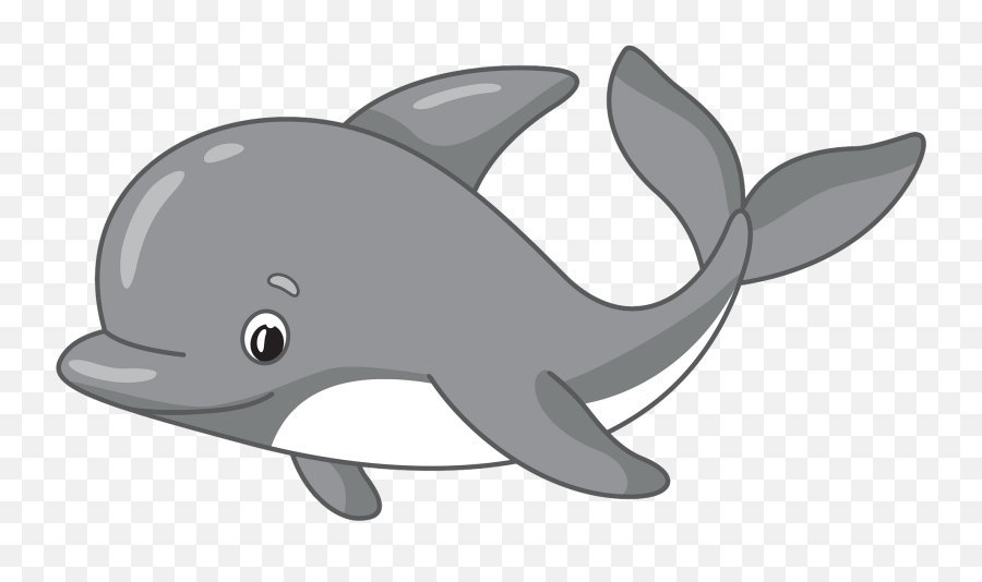 Dolphin Clipart - Gray Dolphin Clipart Emoji,Dolphin Clipart Black And White