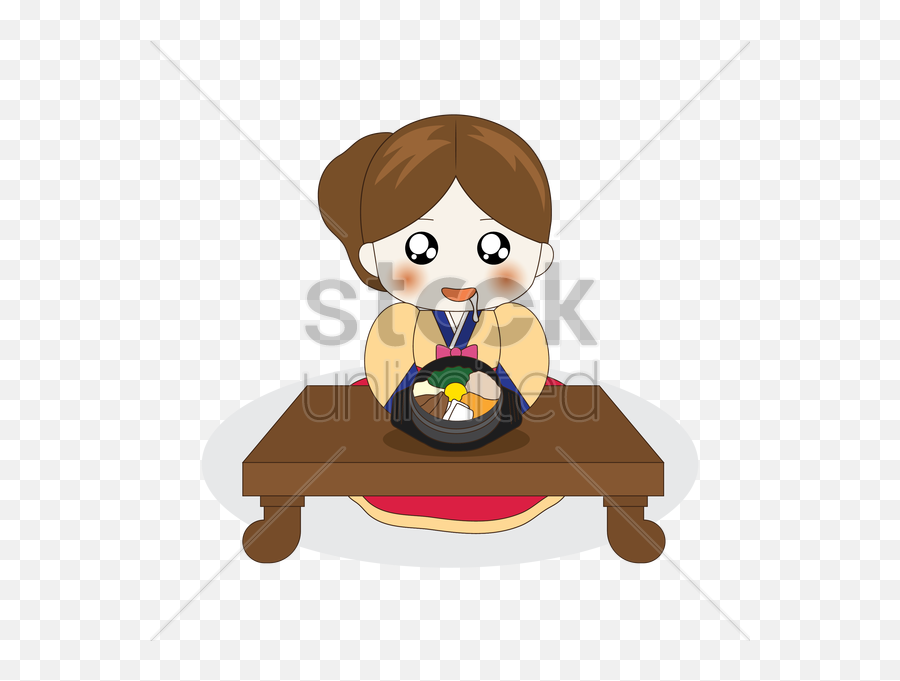 Korean Cartoon Eating Clipart Cartoon - Eating South Korean Cartoon Emoji,Eating Clipart