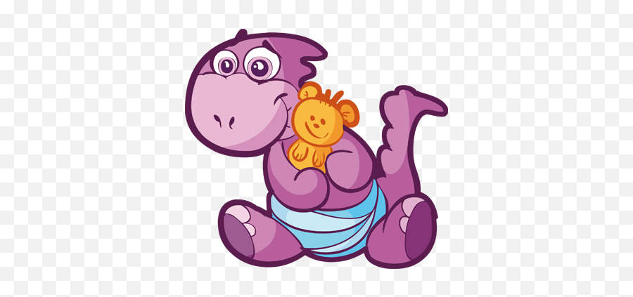Kids Stickers Baby Purple Dinosaur - Tenstickers Emoji,Kids Hugging Clipart