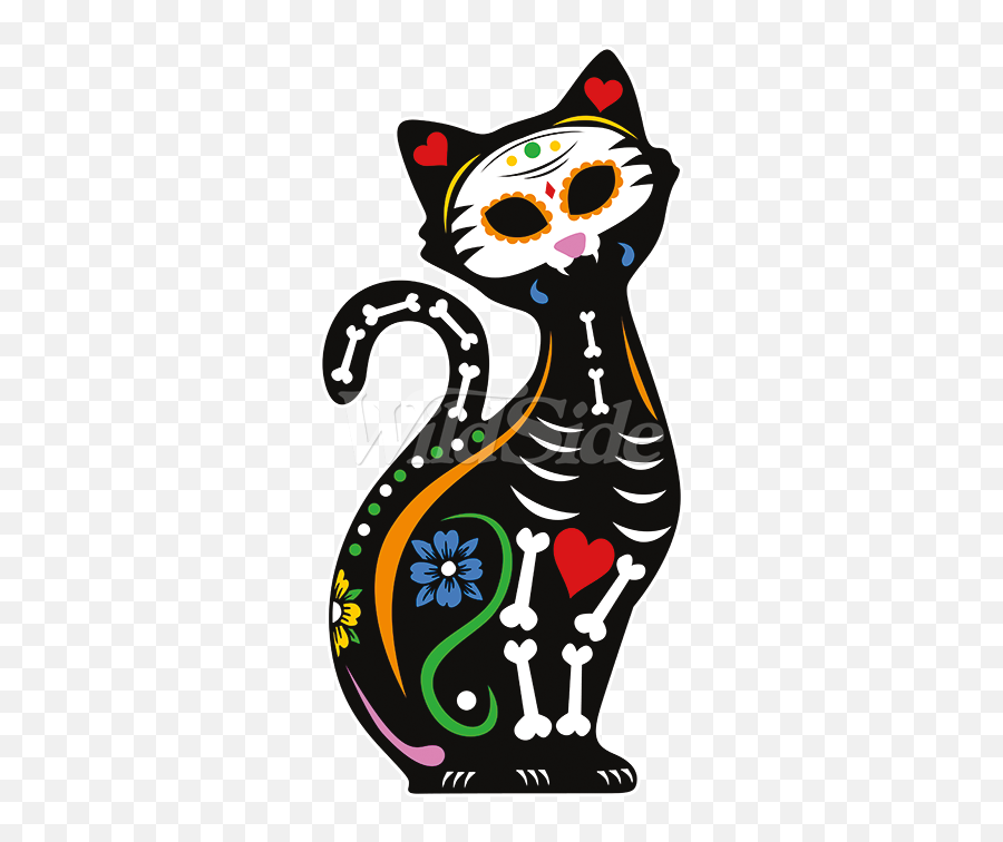 Day Of The Dead Cat - Cat Yawns Clipart Full Size Clipart Transparent Day Of The Dead Cat Emoji,Pete The Cat Clipart