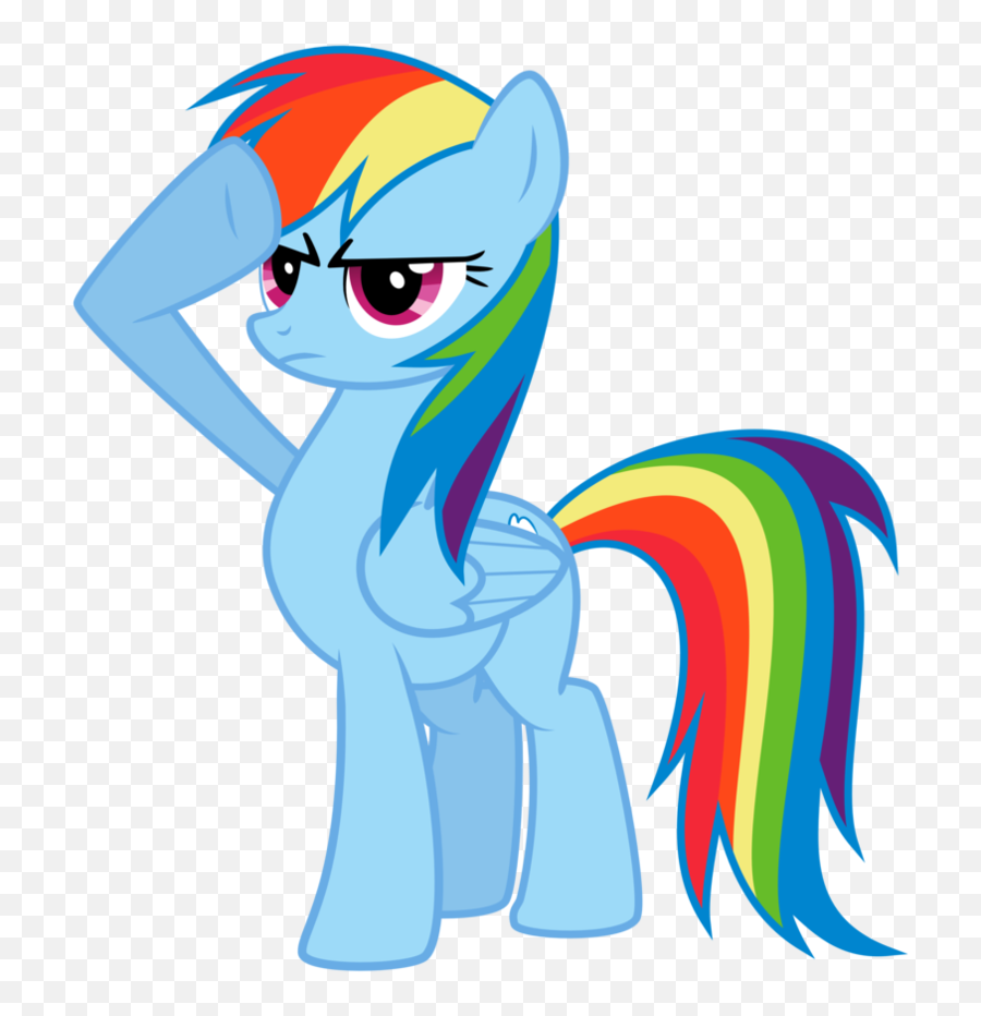 Download Fanmade Rainbow Dash Saluting By Lixr - Rainbow Emoji,Rainbow Dash Png