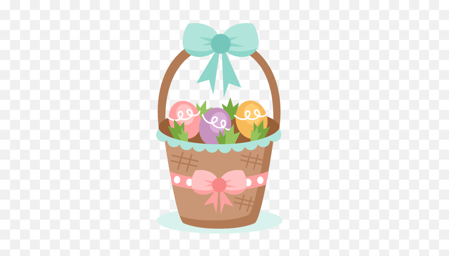 Easter Basket Svg Scrapbook Cut File - Cartoon Transparent Easter Baskets Emoji,Easter Basket Clipart