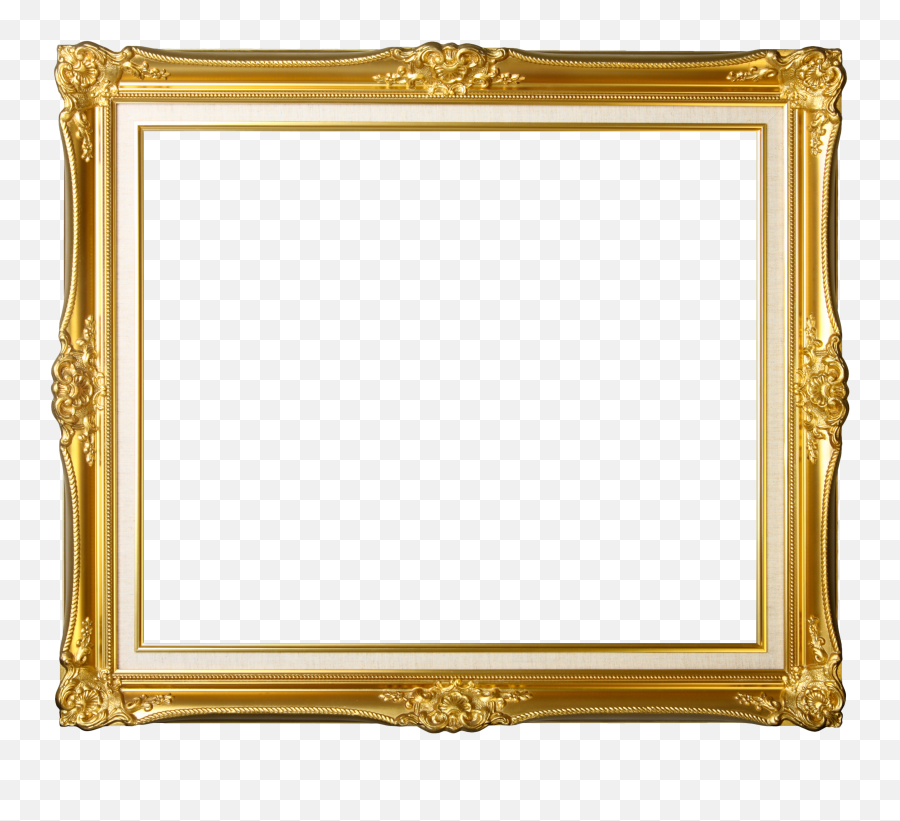 Gold Frame Transparent - Transparent Golden Picture Frame Png Emoji,Transparent Picture Frame