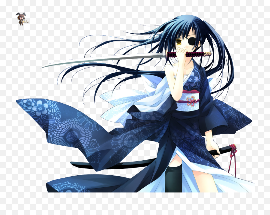 Anime Sword - I942 Photobucket Gamma Anime Girl Anime Girls Sword Blue Hair Emoji,Cartoon Sword Png