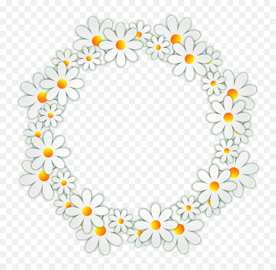 Daisy Wreath Clipart - D Letter Dp For Whatsapp Emoji,Flower Wreath Clipart