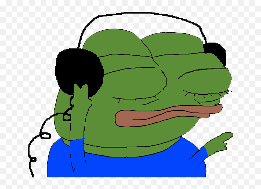 Download Pepe - Pepe Listening To Music Png Image With No Pepe Listening To Music Emoji,Pepe Transparent Background