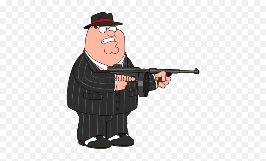 Mobster Character Profile The Fatfather Family Guy Addicts - Peter Griffin Gun Png Emoji,Tommy Gun Png
