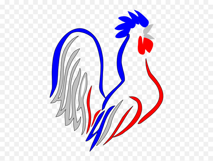 Coq France Clip Art At Clker - Rooster Crowing Clipart Black And White Emoji,France Clipart