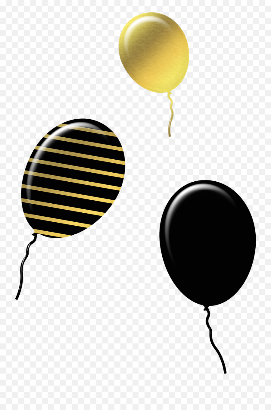 Gold And Black Balloons Ballons - Free Image On Pixabay Balão Preto E Dourado Png Emoji,Gold Balloons Png