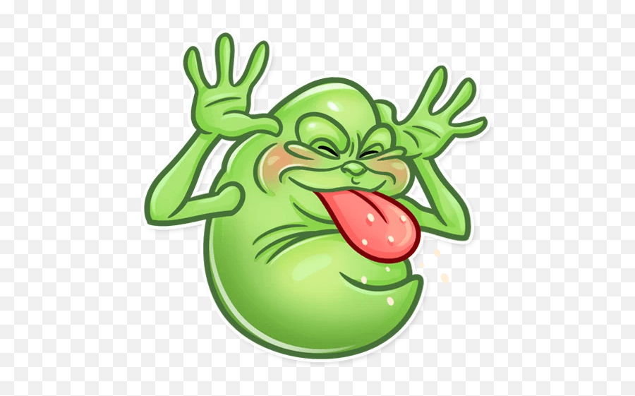 Slimer Ghost Busters Funny Sticker 8 Emoji,Slimer Png