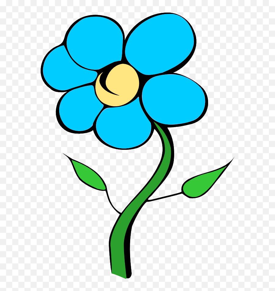 Daisy Flower Clipart Drawing Free Image - Blue Flower With Stem Clipart Emoji,Flower Clipart