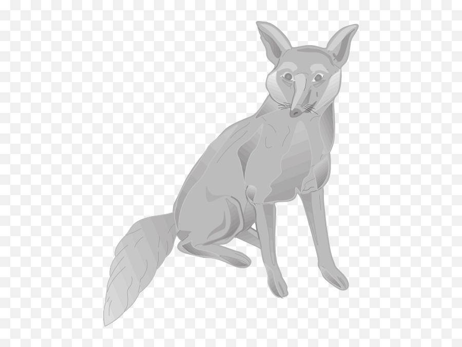 Gray Digital Fox Clip Art At Clkercom - Vector Clip Art Fox Emoji,Fox Clipart Black And White