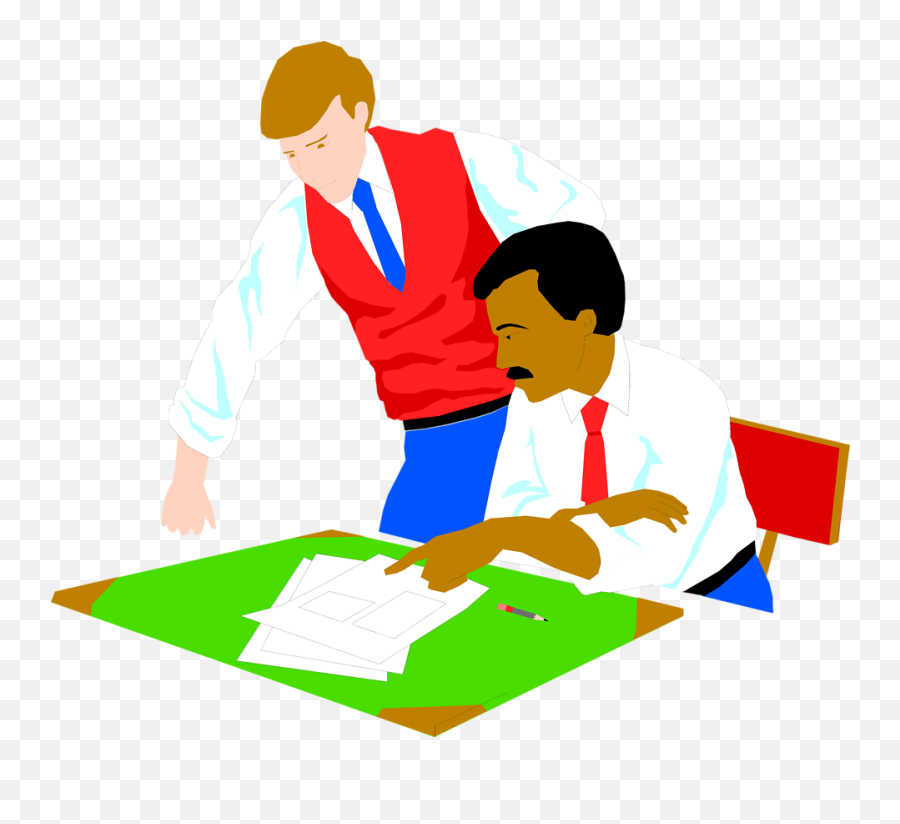 Men At Desk Clipart Free Image - Clip Art Giving Money Png Emoji,Desk Clipart
