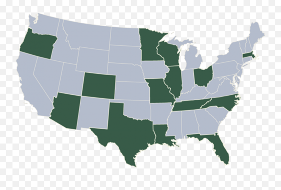 Usa Map Png Gray Green - States With New Covid Variant Emoji,Usa Map Png