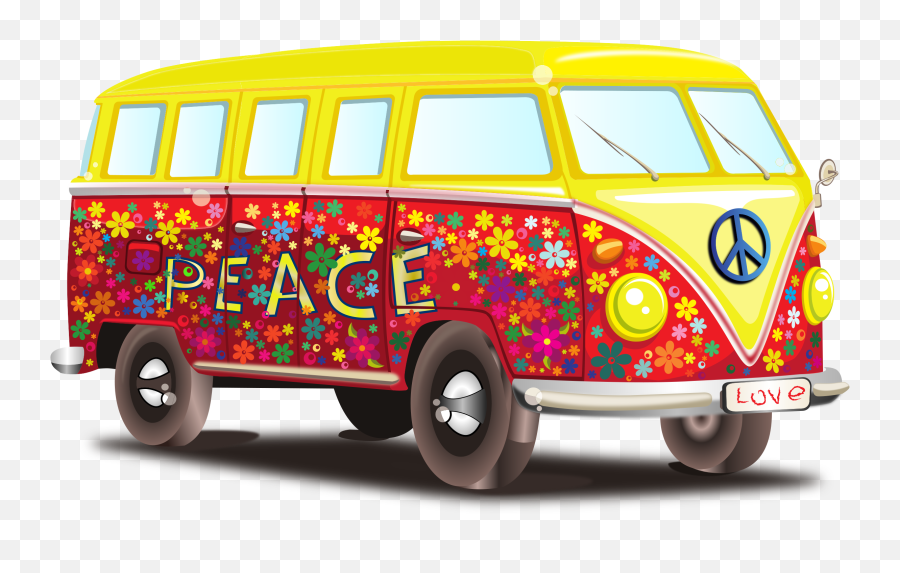 Free Hippie Cliparts Png Images - Cartoon Bus Emoji,Hippie Clipart