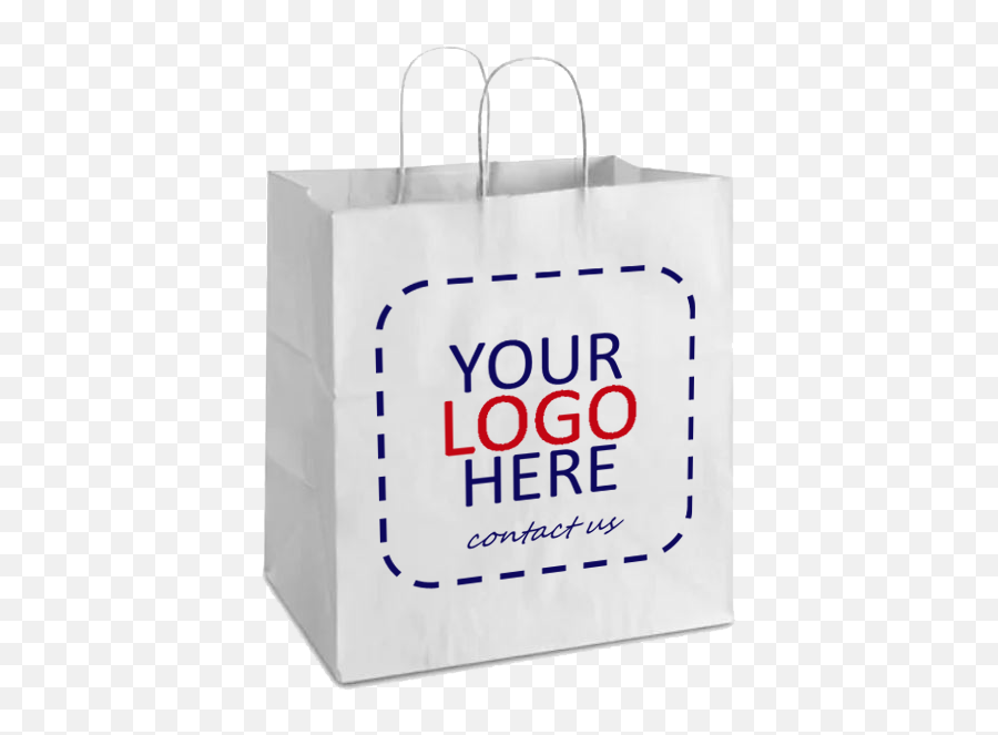 White Kraft Paper Shopping Bags - Rappu0027s Packaging Emoji,Shopping Bags With Logo