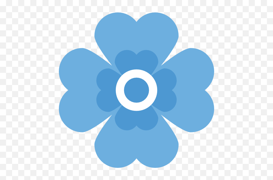 Flower - Blue Flower Icon Transparent Emoji,Flower Icon Png