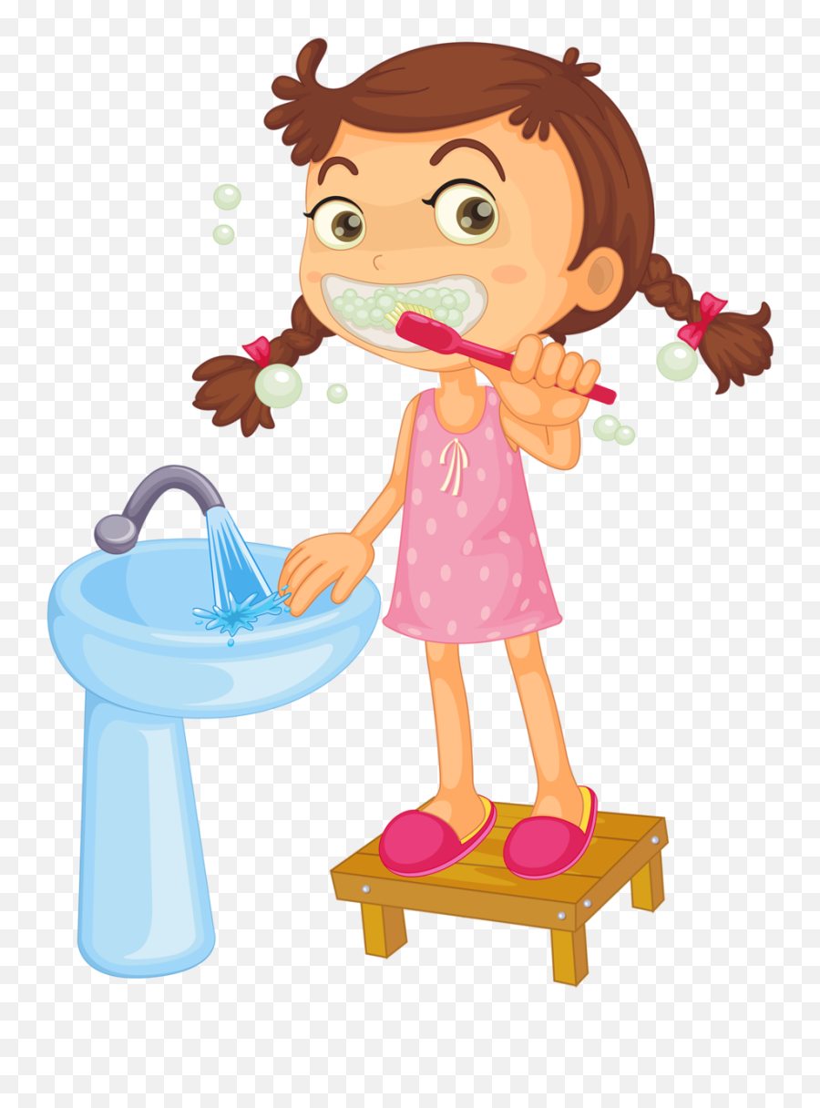 Brushing Teeth Brush Teeth Clipart - Child Brushing Hair Cartoon Emoji,Teeth Clipart