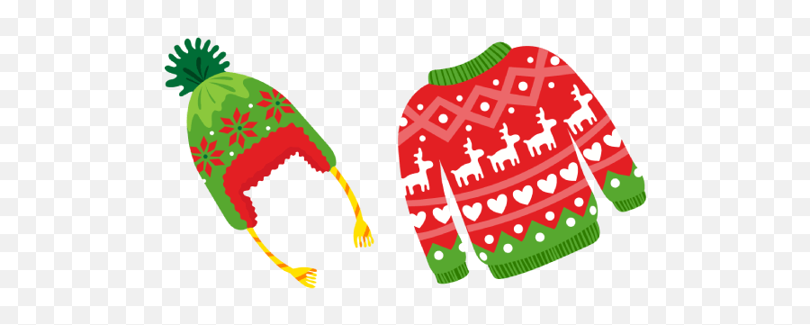 Ugly Christmas Sweater And Hat Cursor - Ugly Christmas Sweater And Hat Clipart Emoji,Christmas Sweater Clipart