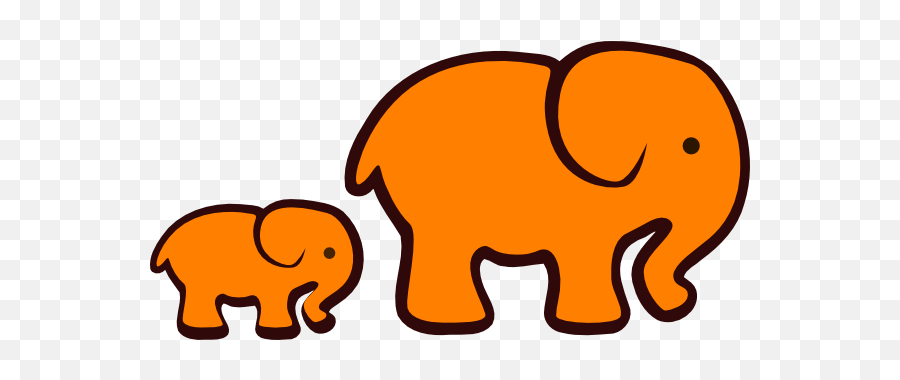 Elephant Clip Art Hd Png Download - Orange Elephant Clipart Emoji,Baby Elephant Clipart