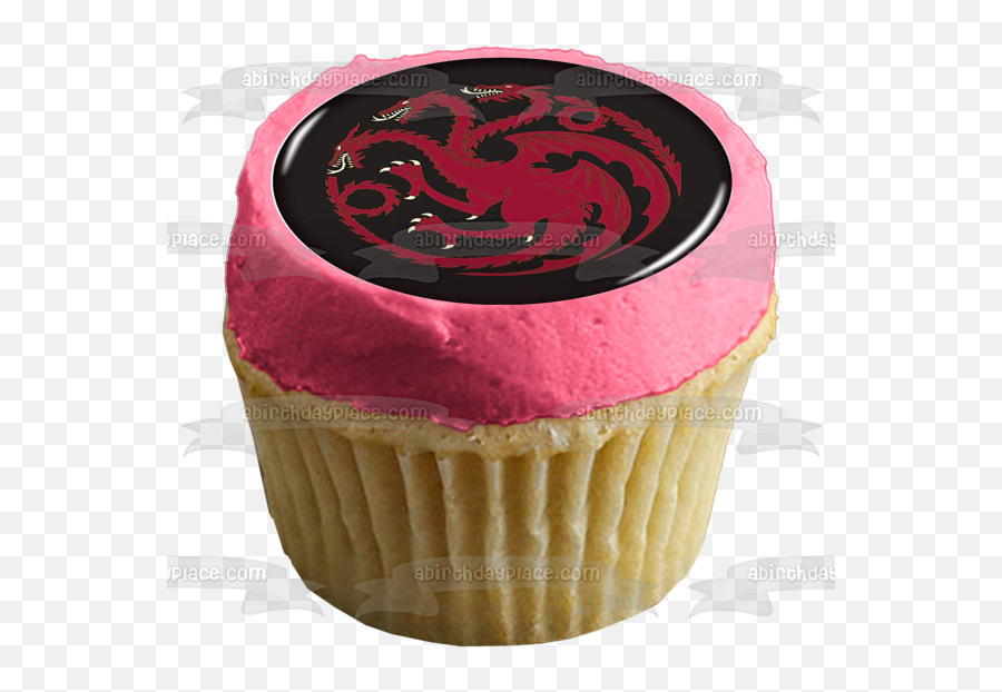 Game Of Thrones House Targaryen Sigil Edible Cupcake Topper Images Abpid27381 Emoji,Targaryen Png