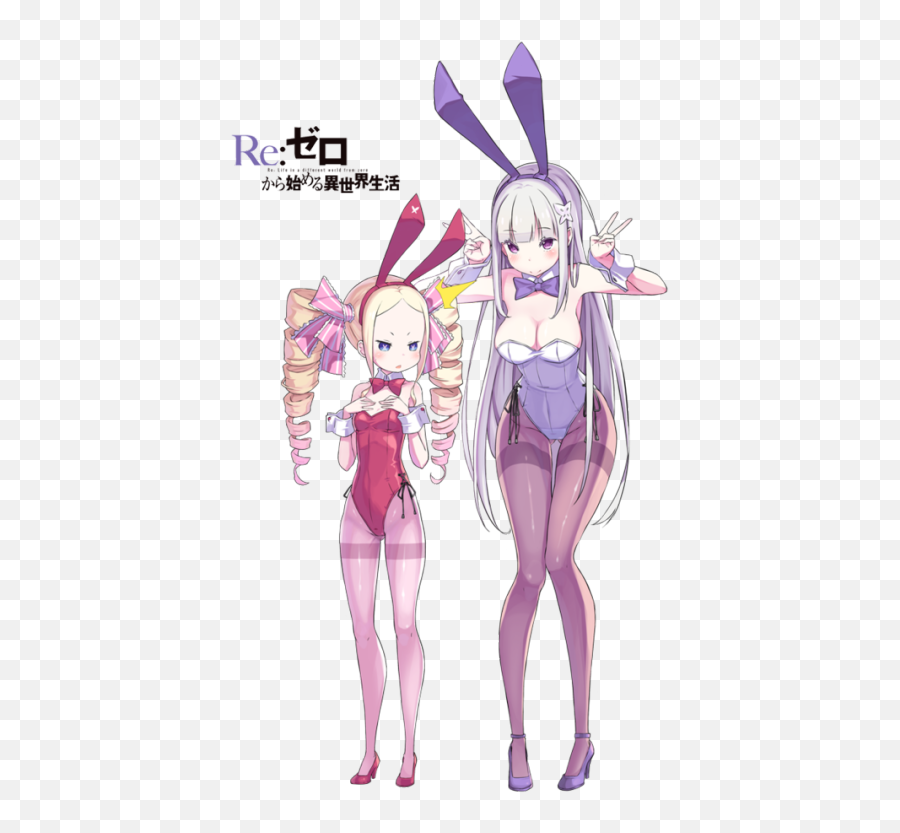 Download 2 - Re Zero Bunny Suit Full Size Png Image Pngkit Emoji,Rem Re Zero Png