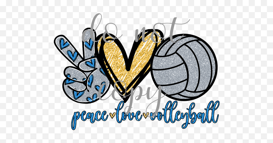Peace Love Volleyball Blue Emoji,Water Polo Ball Clipart