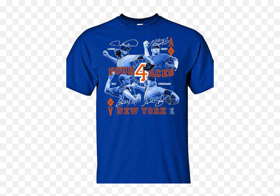 Ny Mets 4 Aces T - Shirt Short Sleeve Emoji,New York Mets Logo