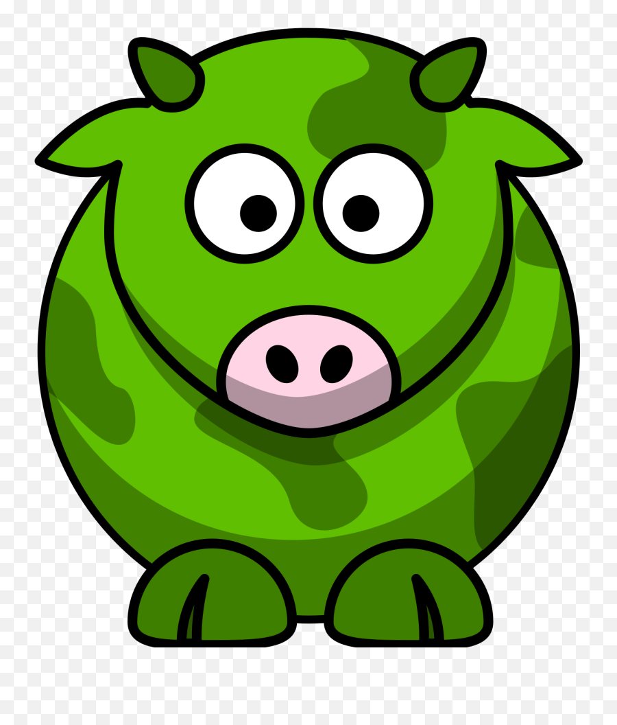 Green Cow 2 Svg Vector Green Cow 2 Clip Art - Svg Clipart Cow Clker Drawing Head Cartoon Moo Cattle Emoji,2 Clipart