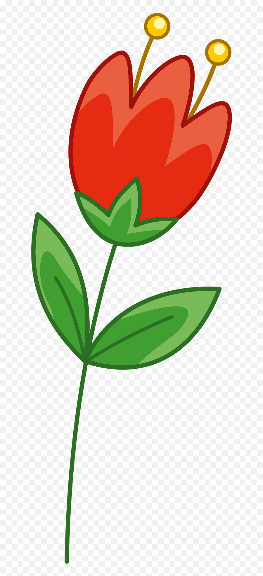 Red Flower Clipart - Flower Clipart Emoji,Flower Clipart