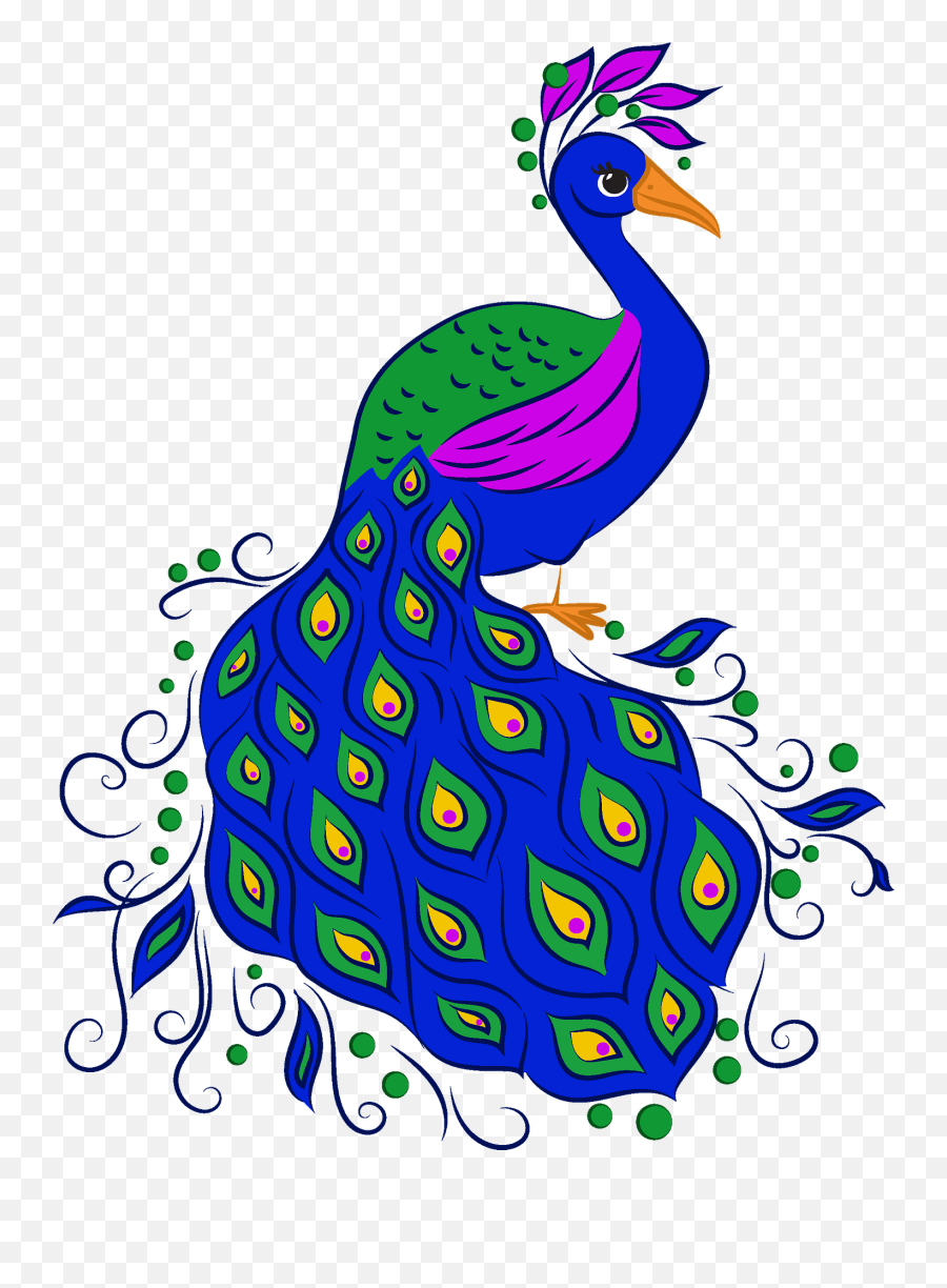 Peafowl Clipart - Peacock Clipart Creazilla Emoji,Peacock Clipart