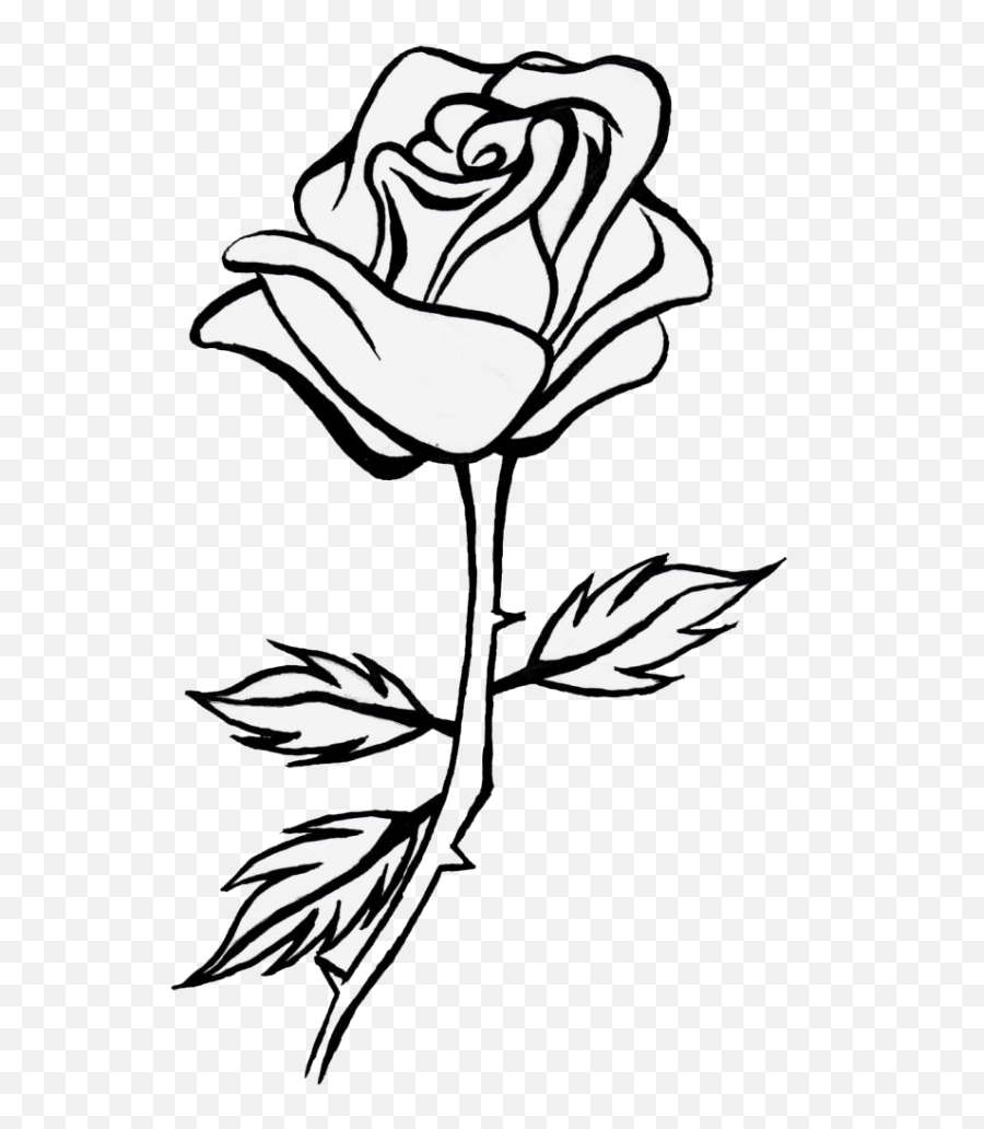 999 Flower Clipart Black And White - Rose Flower Cartoon Black And White Emoji,Flower Clipart Black And White