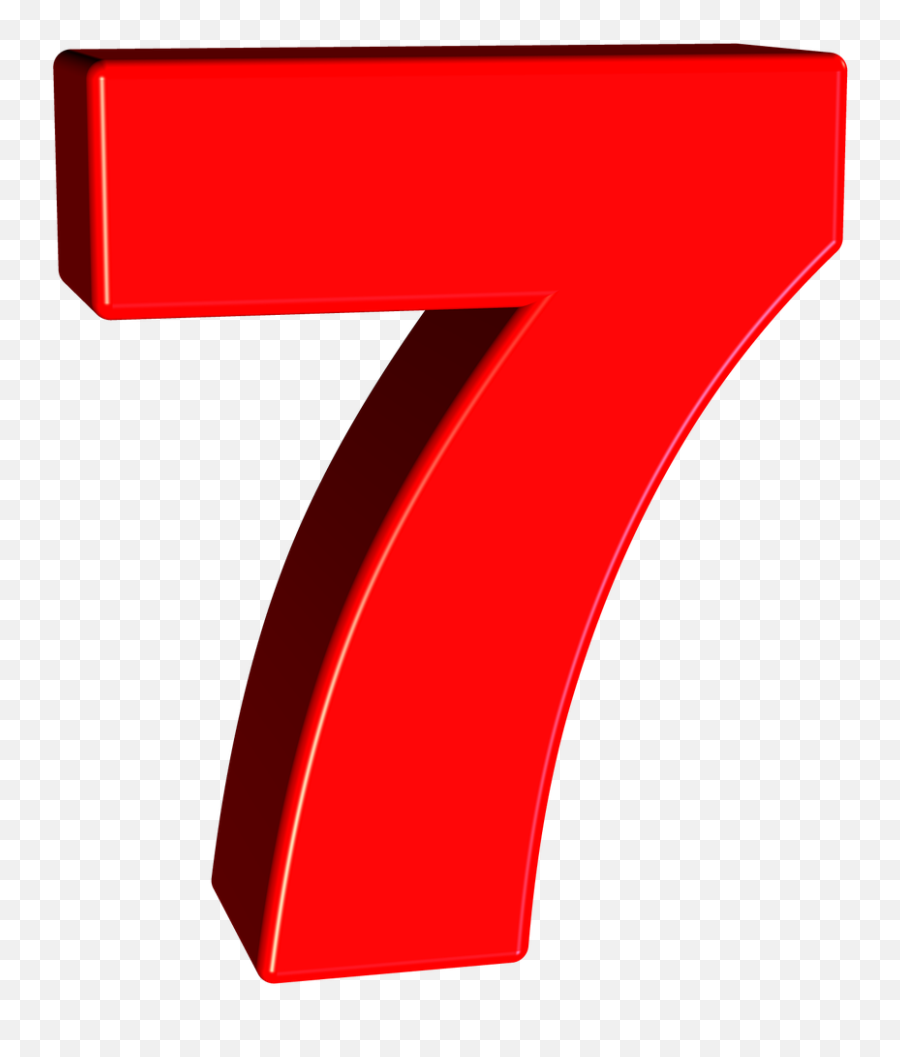 Seven Number 7 Digit Font Png Image - 7 Png 1280x1280 Transparent Background Red Number 7 Emoji,Number Png