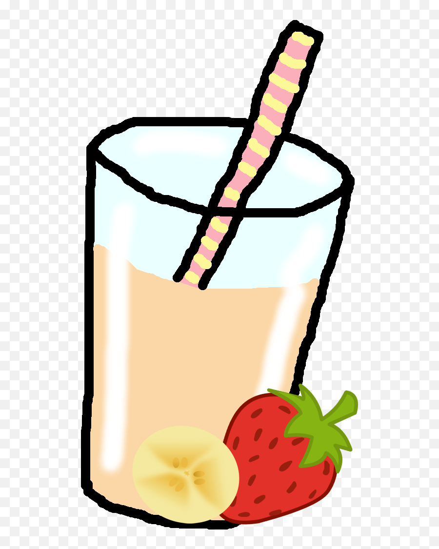Strawberry Banana Smoothie Clip Art - Strawberry And Banana Smoothie Clipart Emoji,Smoothie Clipart
