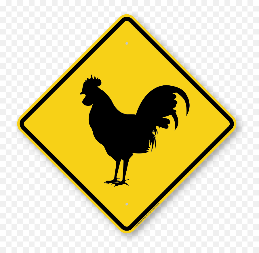 Animal Xing Sign Rooster Crossing Symbol - Rooster Crossing Emoji,Rooster Png