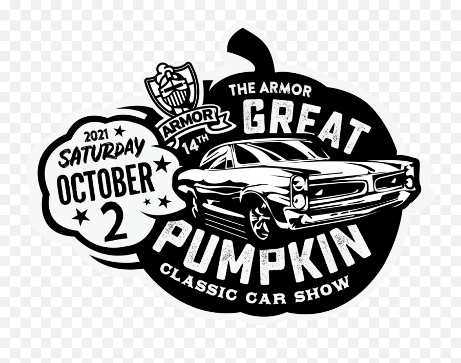 Great Pumpkin Classic Car Show - Armor Protective Packaging Great Pumpkin Black And White Emoji,Pumpkin Logo