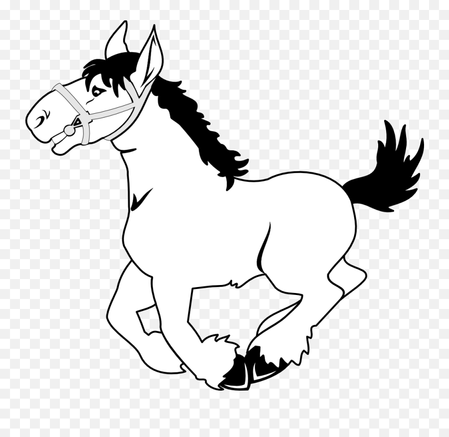 Cute Horse Clipart Black And White - Clip Art Library Horse Clipart Black And White Png Emoji,Horse Clipart